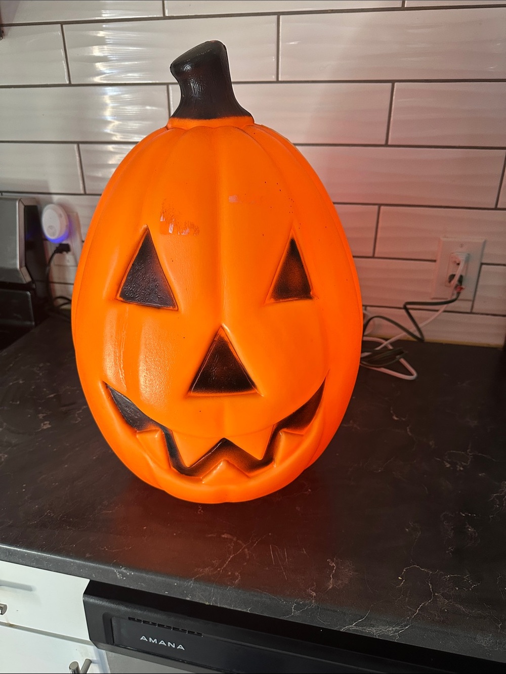 Vintage General Halloween pumpkin Jack O'Lantern Blow Mold Yard Decor USA